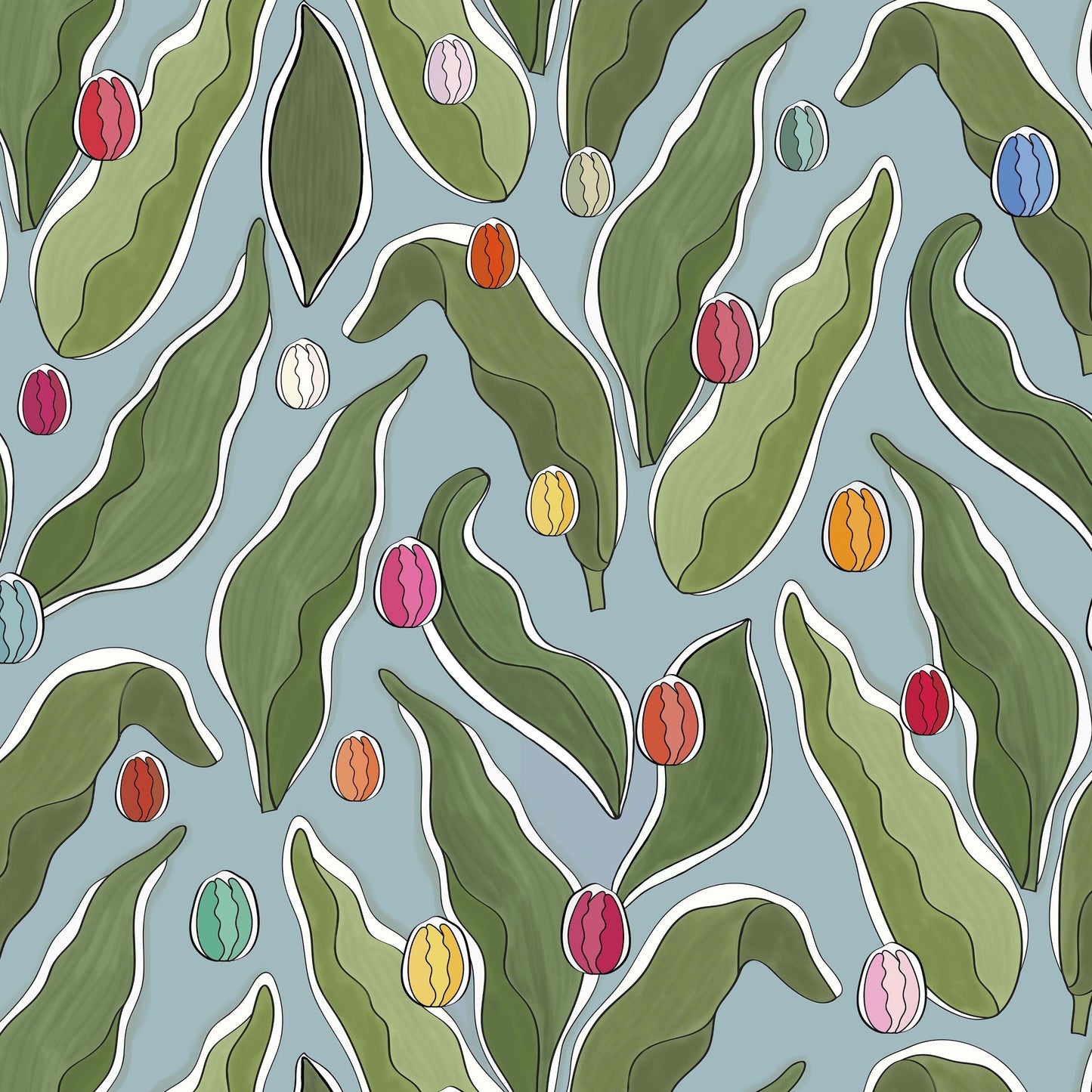 Tulips Festival Wallpaper - Blue