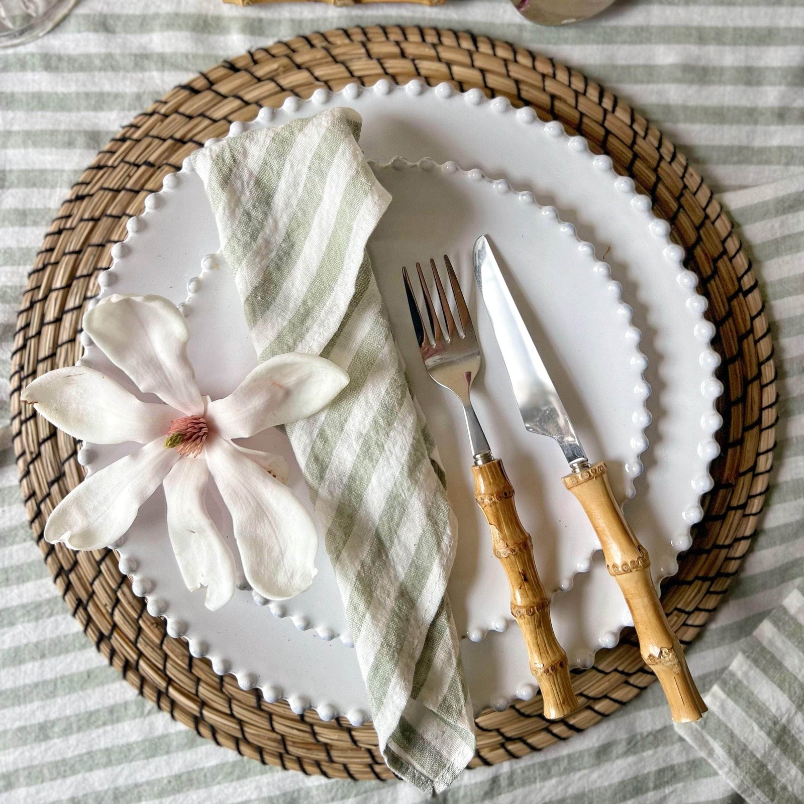 Set of Two Linen Napkins - Wimbledon