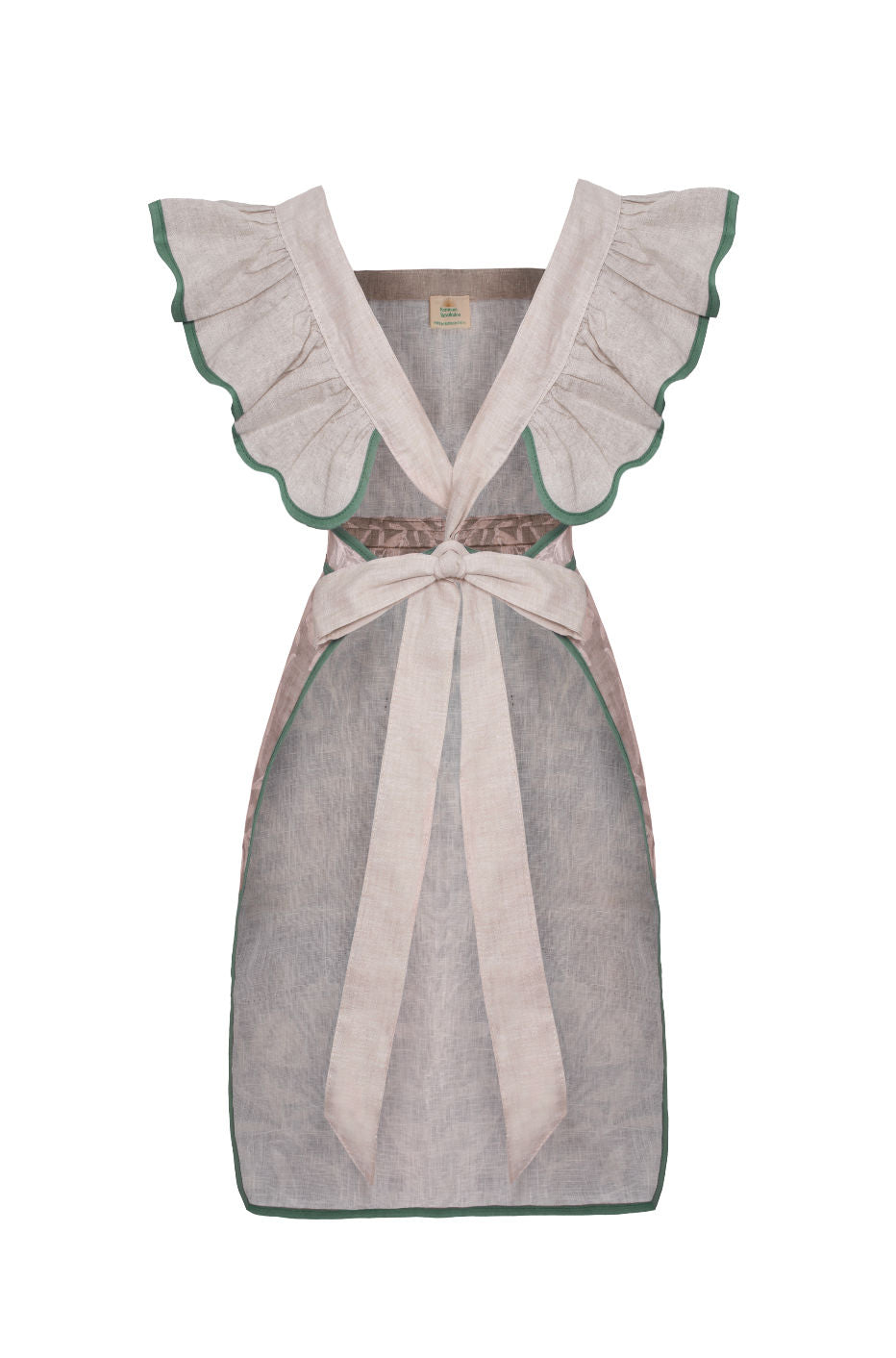 Full Frill Hosting Apron in Pink Linen