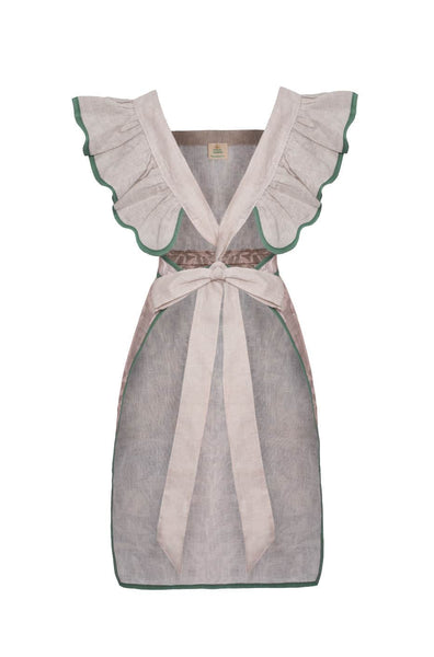 Full Frill Hosting Apron in Pink Linen