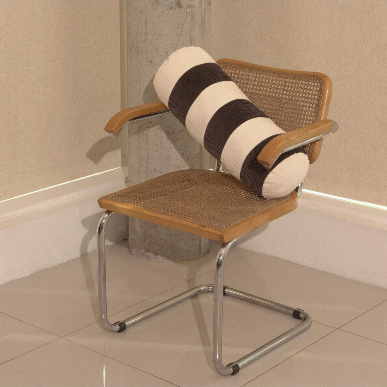 Le Cylindre - Corduroy Stripe Bolster Espresso/Chalk