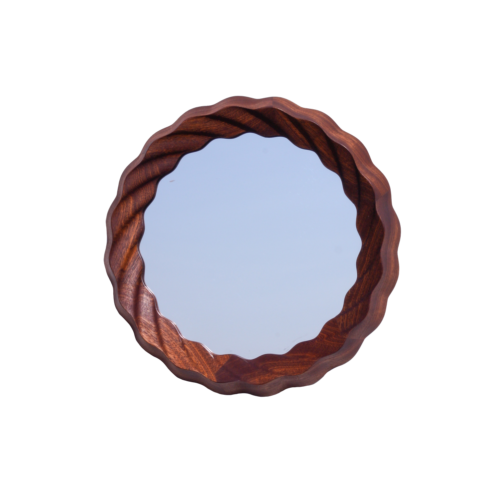 Kruller Porthole Mirror - Sapele