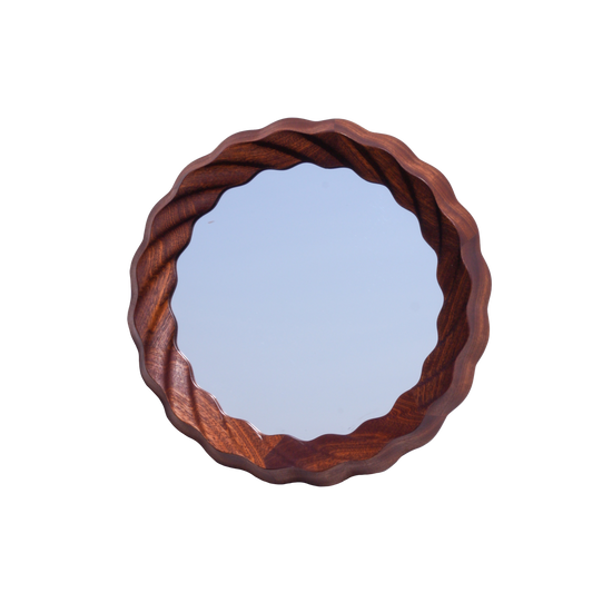Kruller Porthole Mirror - Sapele