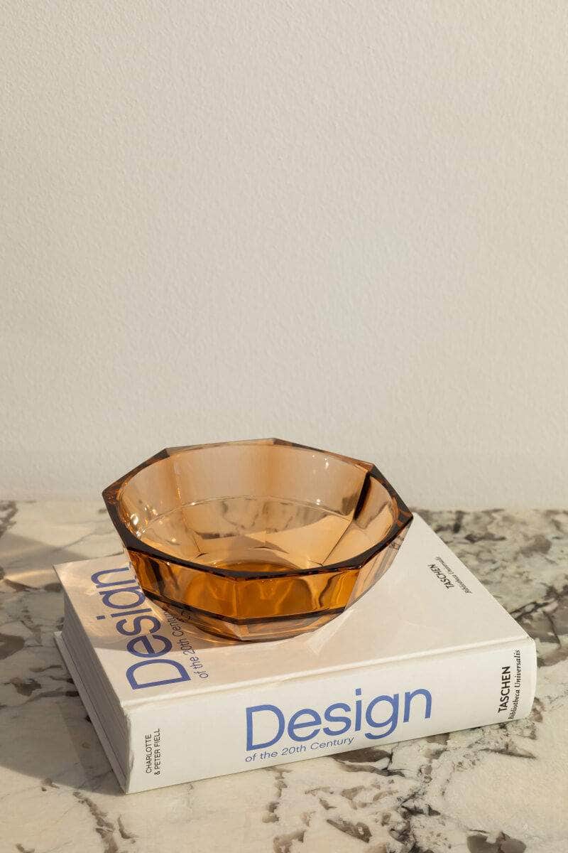 Vintage Colourful Faceted Glass Bowl