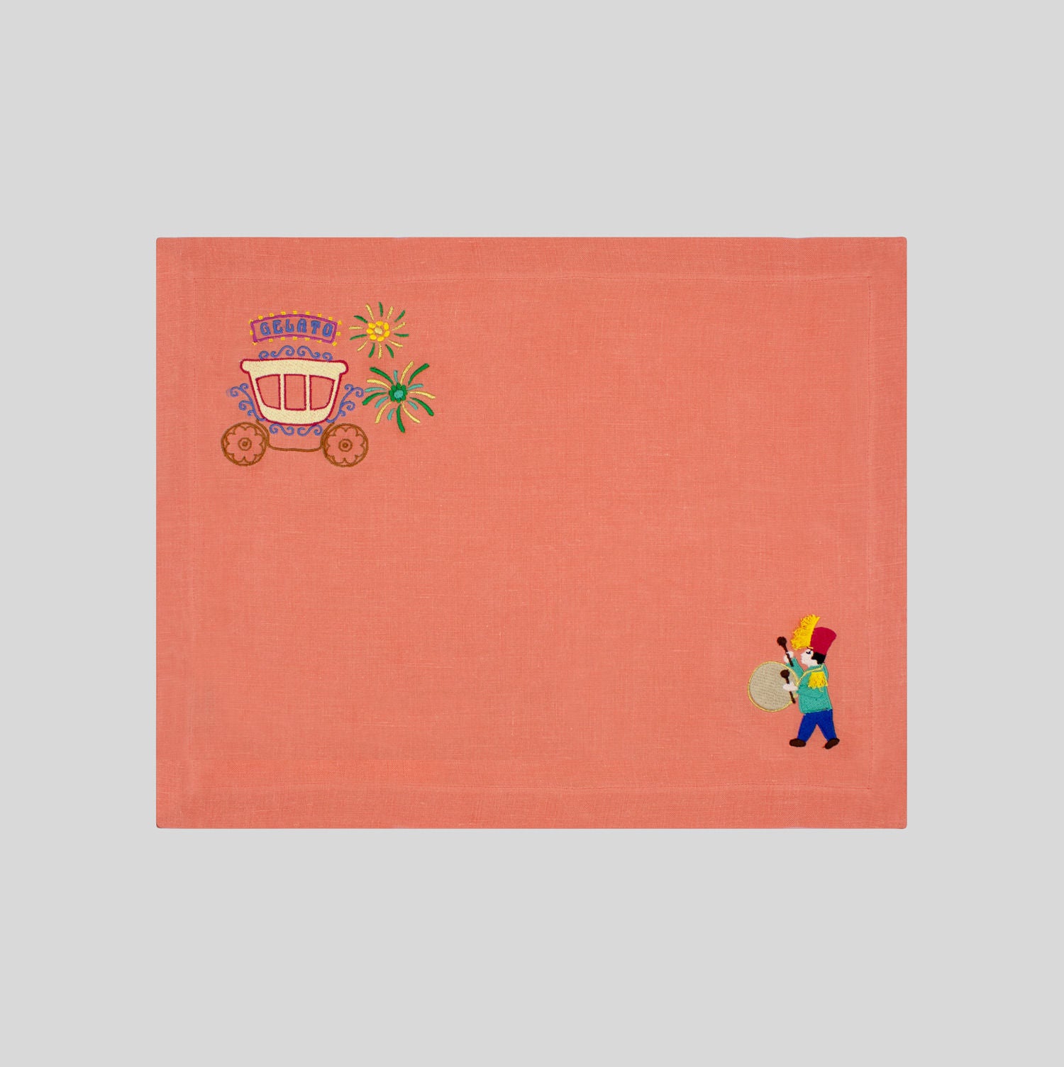 San Nicola Placemats - Coral - Set of 2