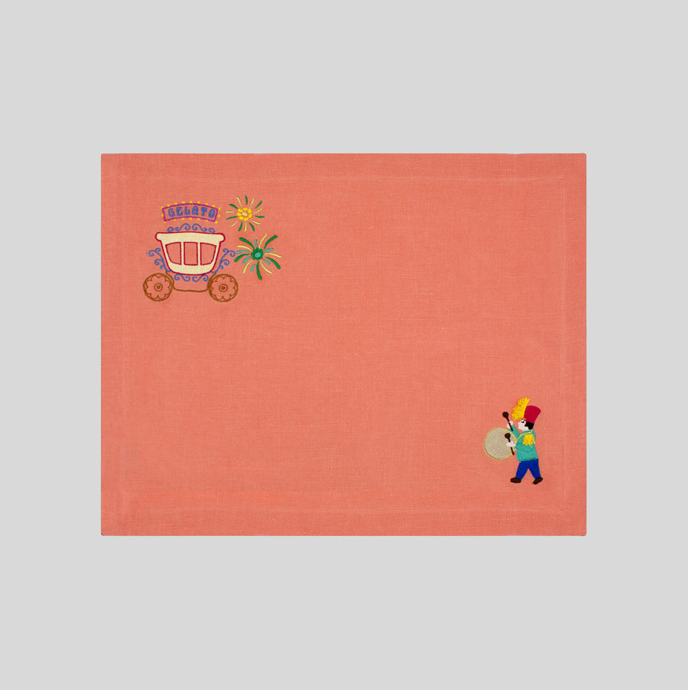 San Nicola Placemats - Coral - Set of 2