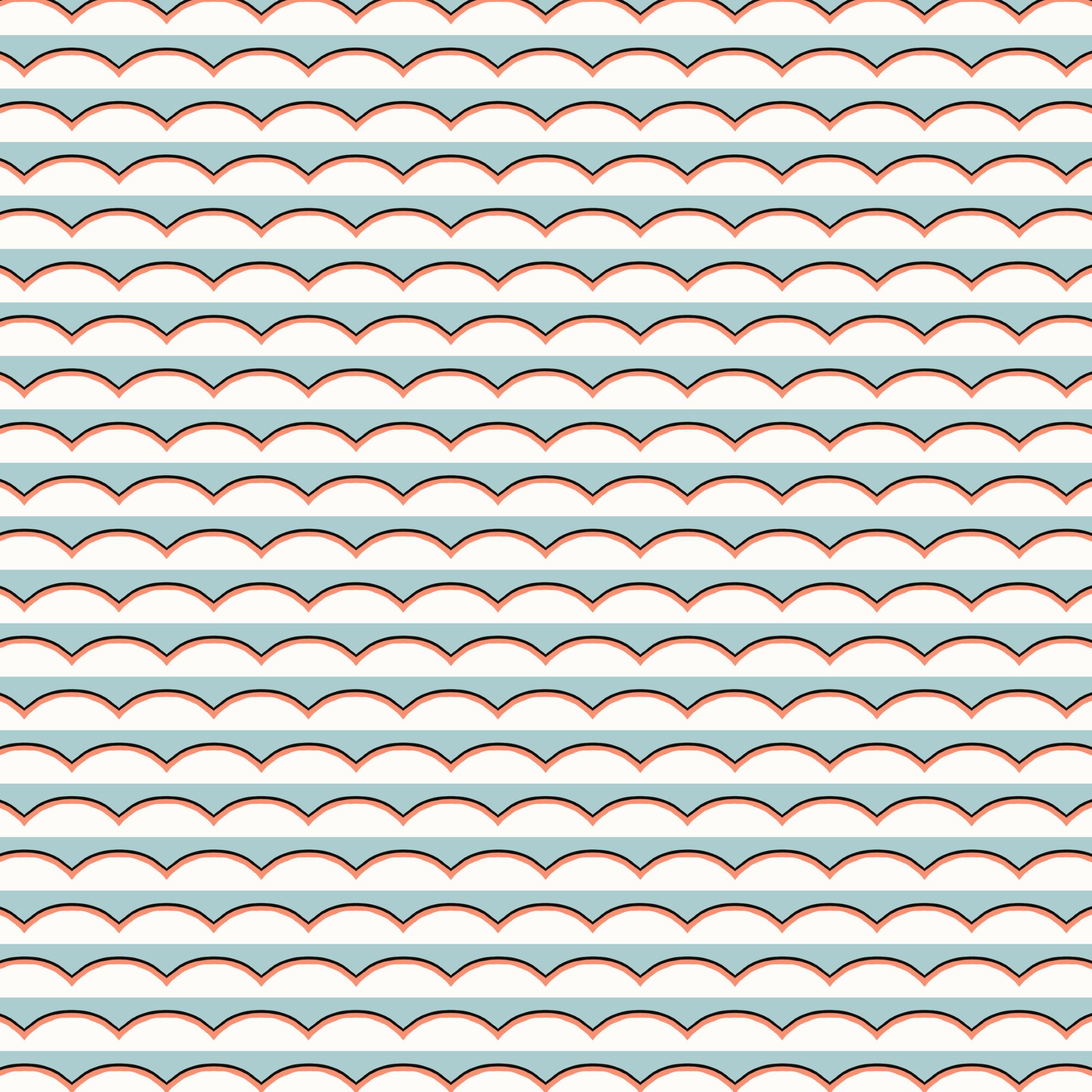 Scallops Wallpaper - Light Blue