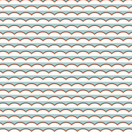 Scallops Wallpaper - Light Blue