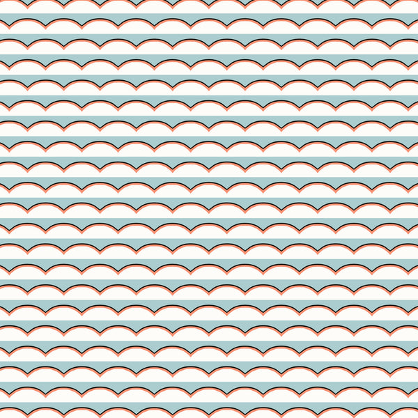 Scallops Wallpaper - Light Blue