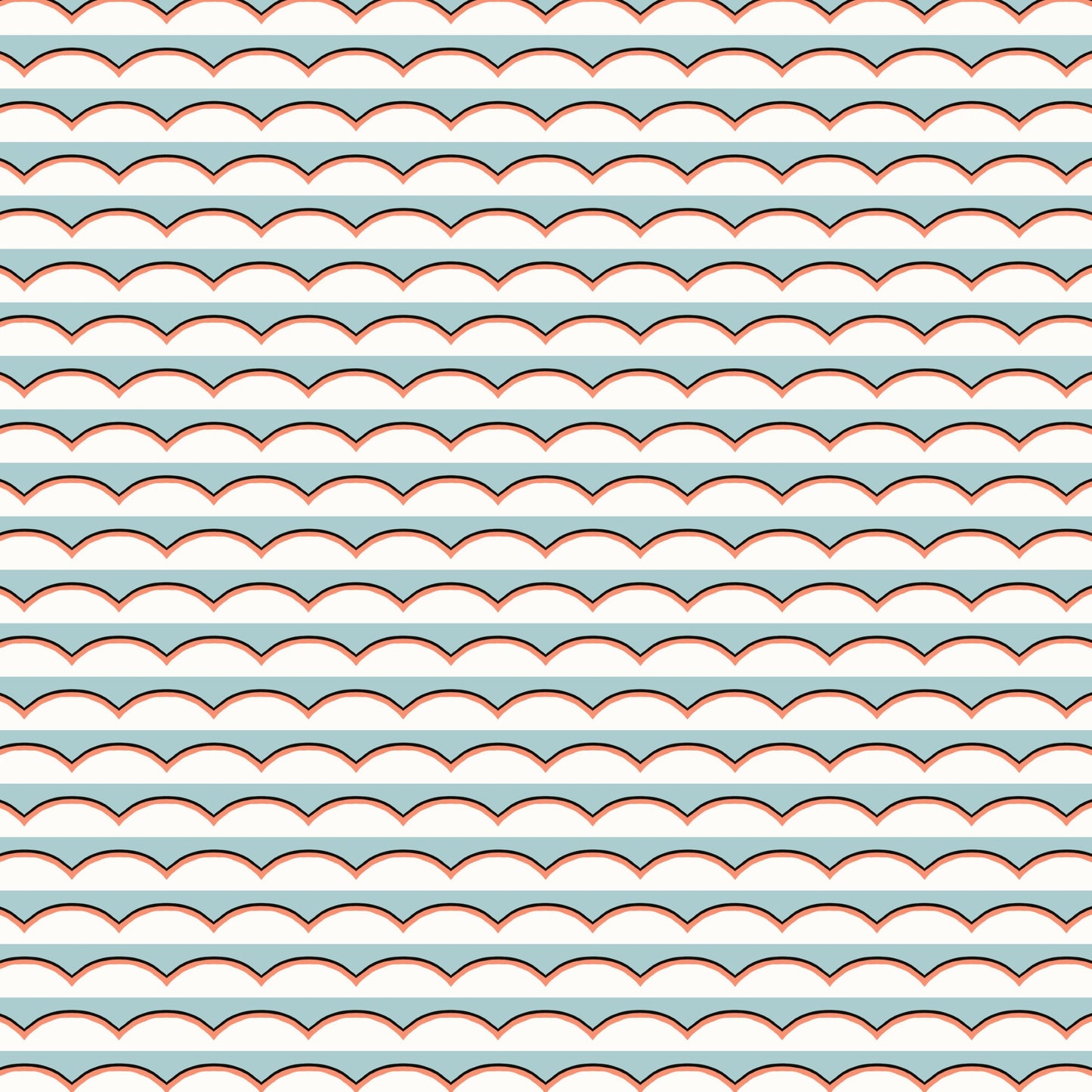 Scallops Wallpaper - Light Blue