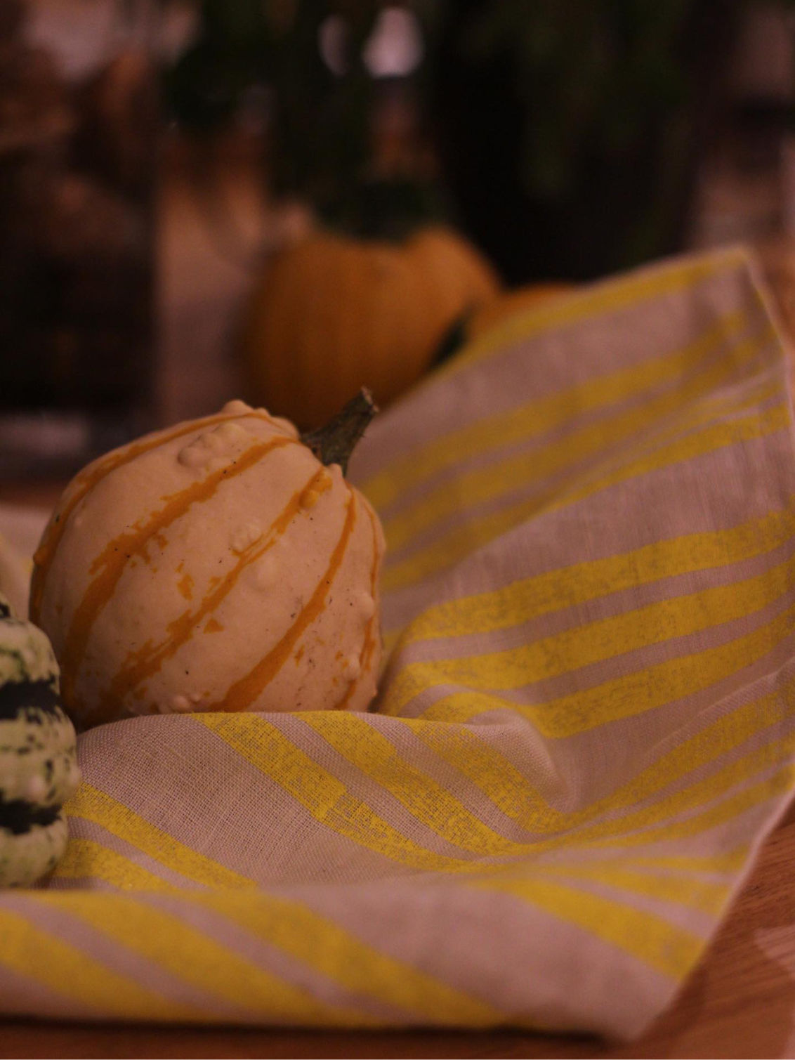 Lemon Striped Napkins. Set of 4