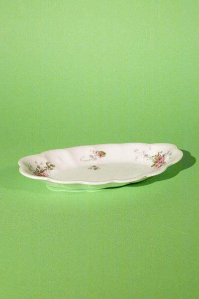 Vintage French Scalloped Floral Plate