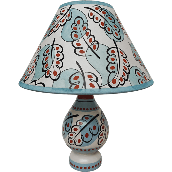 Paisley Leaf Vase Lamp - Blue