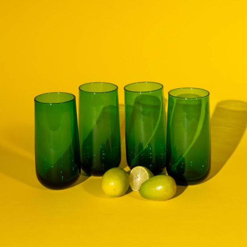 Vintage Green Tumblers Set of Four