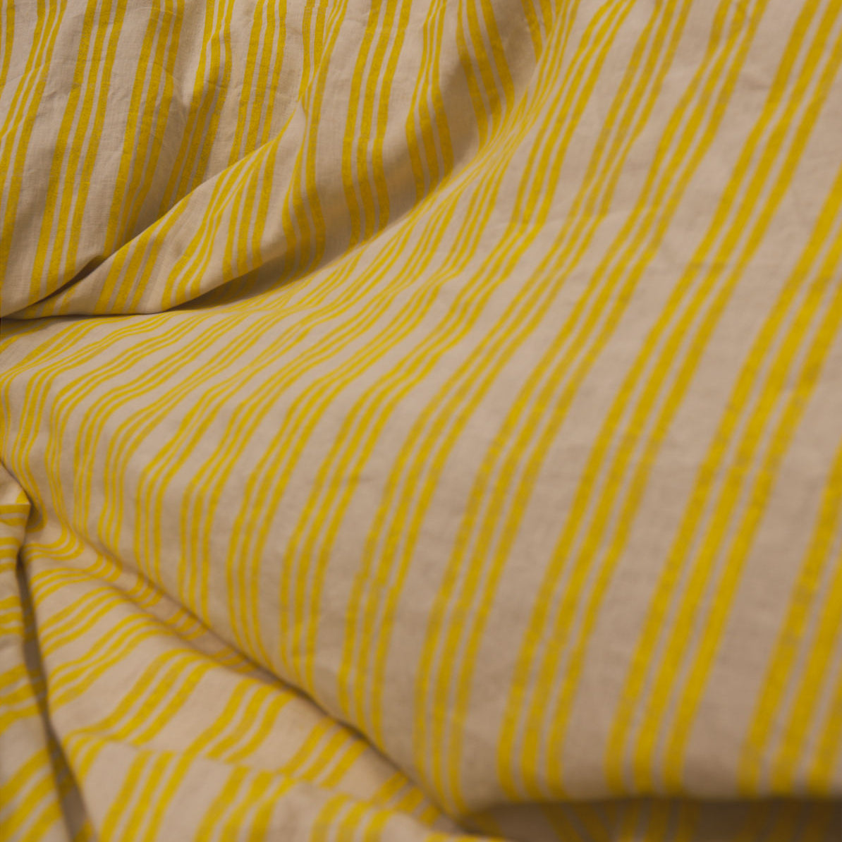 Lemon Yellow Striped Fabric