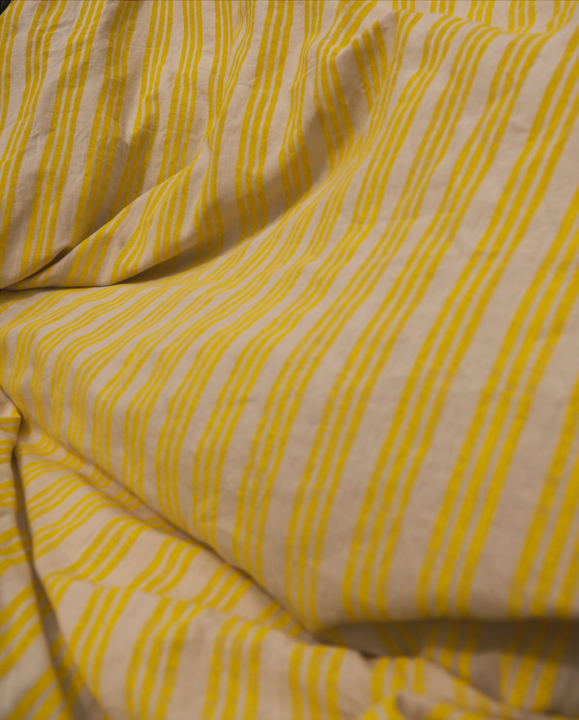 Lemon Yellow Striped Fabric