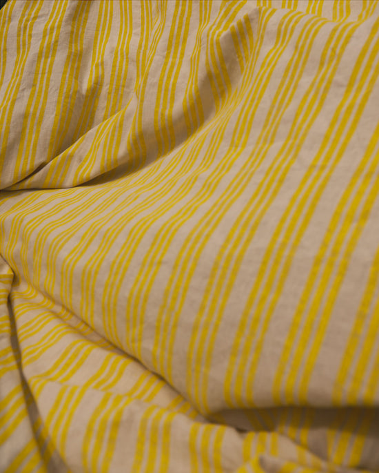 Lemon Yellow Striped Fabric