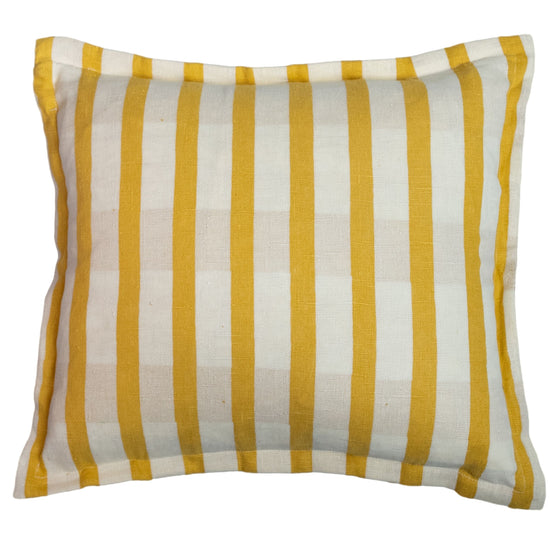 Lino Stripe Cushion (Yellow)
