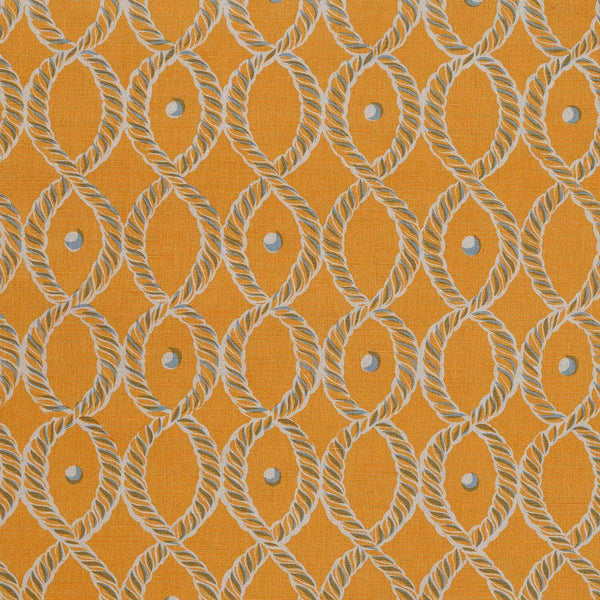 Dolly Fabric in Gold and Blue