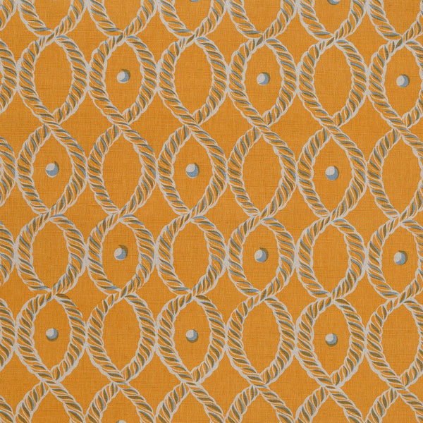 Dolly Fabric in Gold and Blue