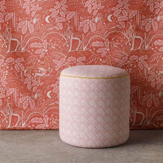 Thatch Pouffe in Stafford Pink