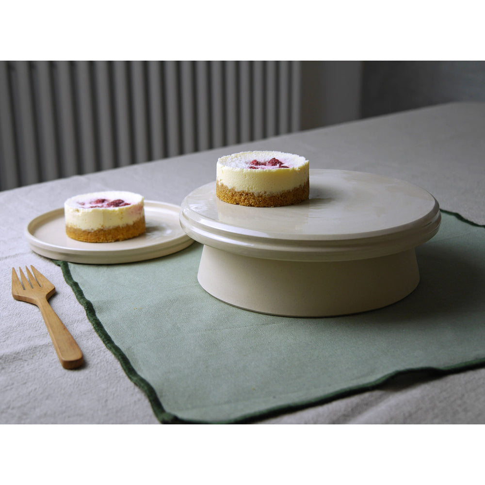 Medium Ceramic Cake Stand, Chalk