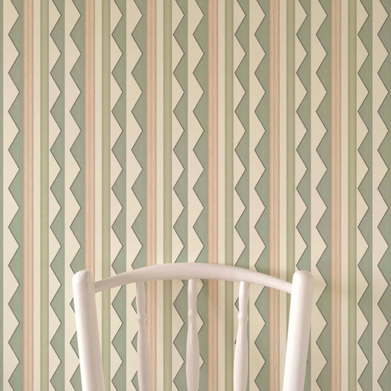 Bloomsbury Stripes Wallpaper - Soft Sage Green