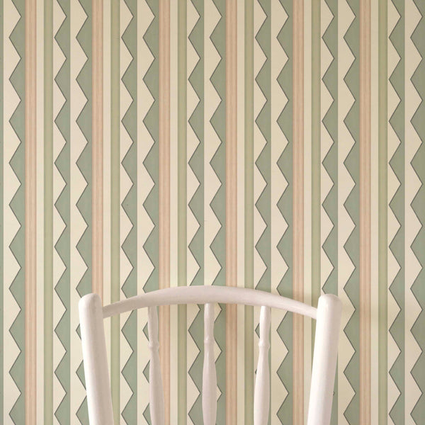Bloomsbury Stripes Wallpaper - Soft Sage Green
