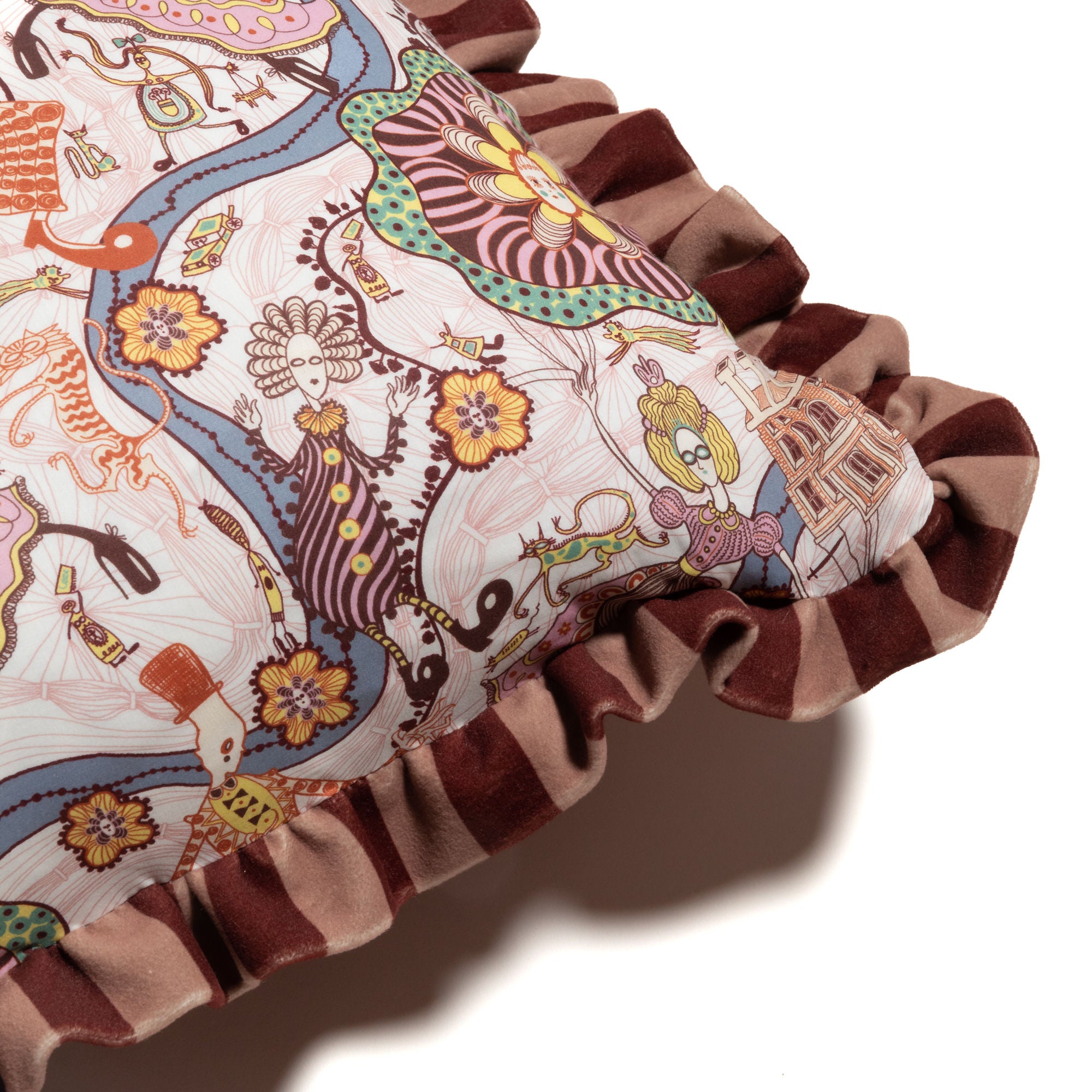 Velvet Cushion made with Liberty Fabric 'Shirley Smith'