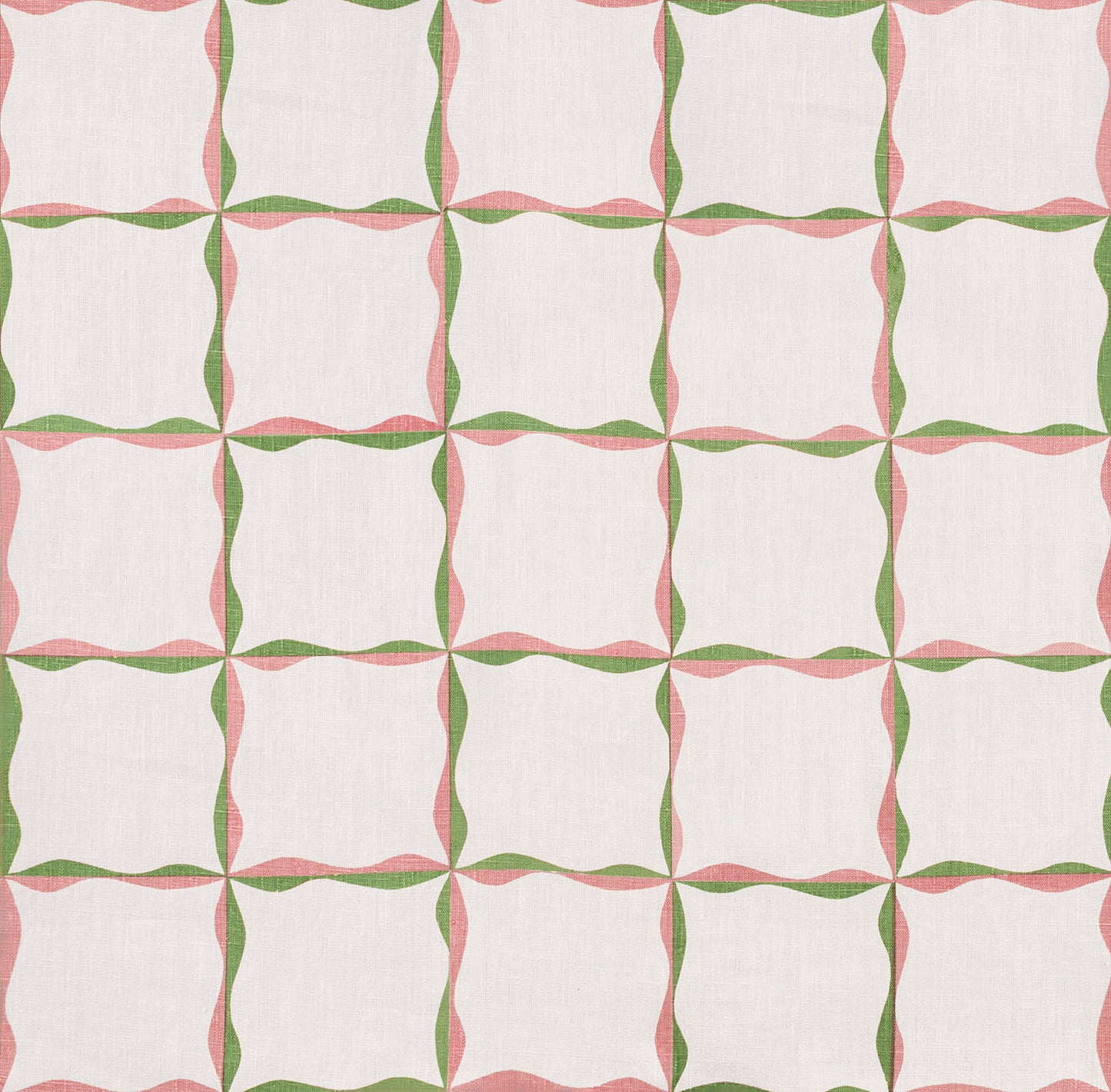 Ribbon Check Fabric (Plaster Pink and Sage Green)