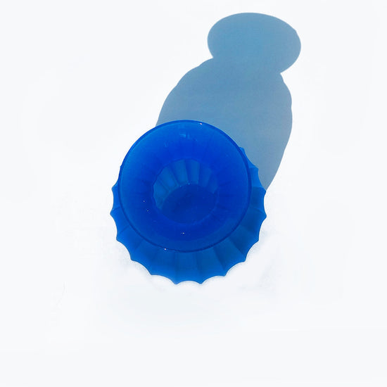 Blue Frosted Glass Vase