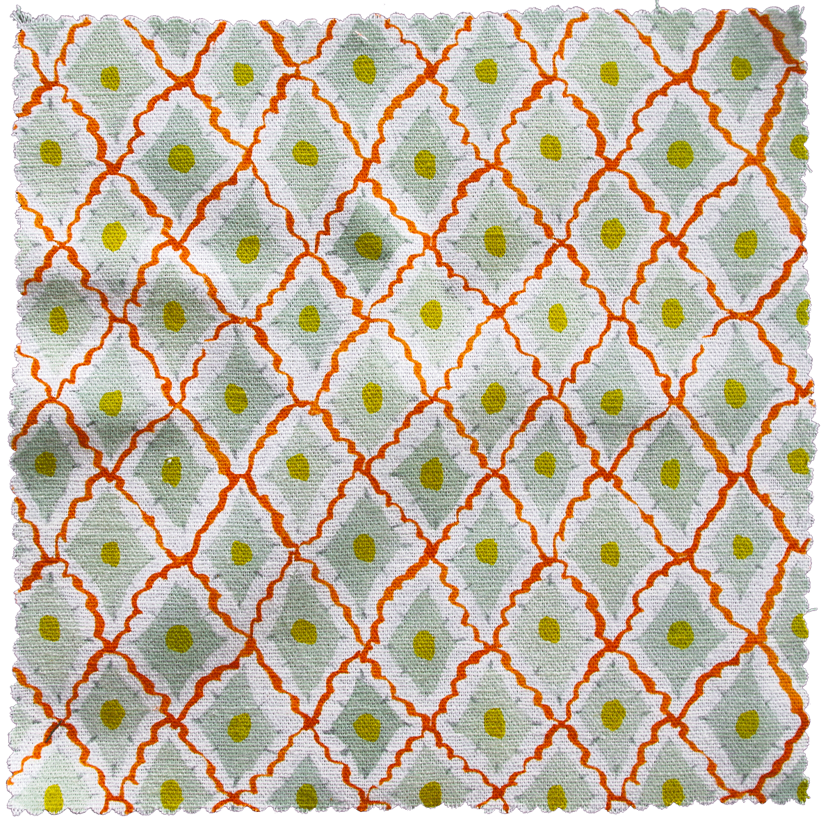 Printed Diamonds Fabric - Red