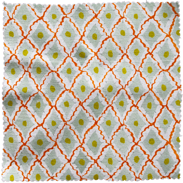 Printed Diamonds Fabric - Red