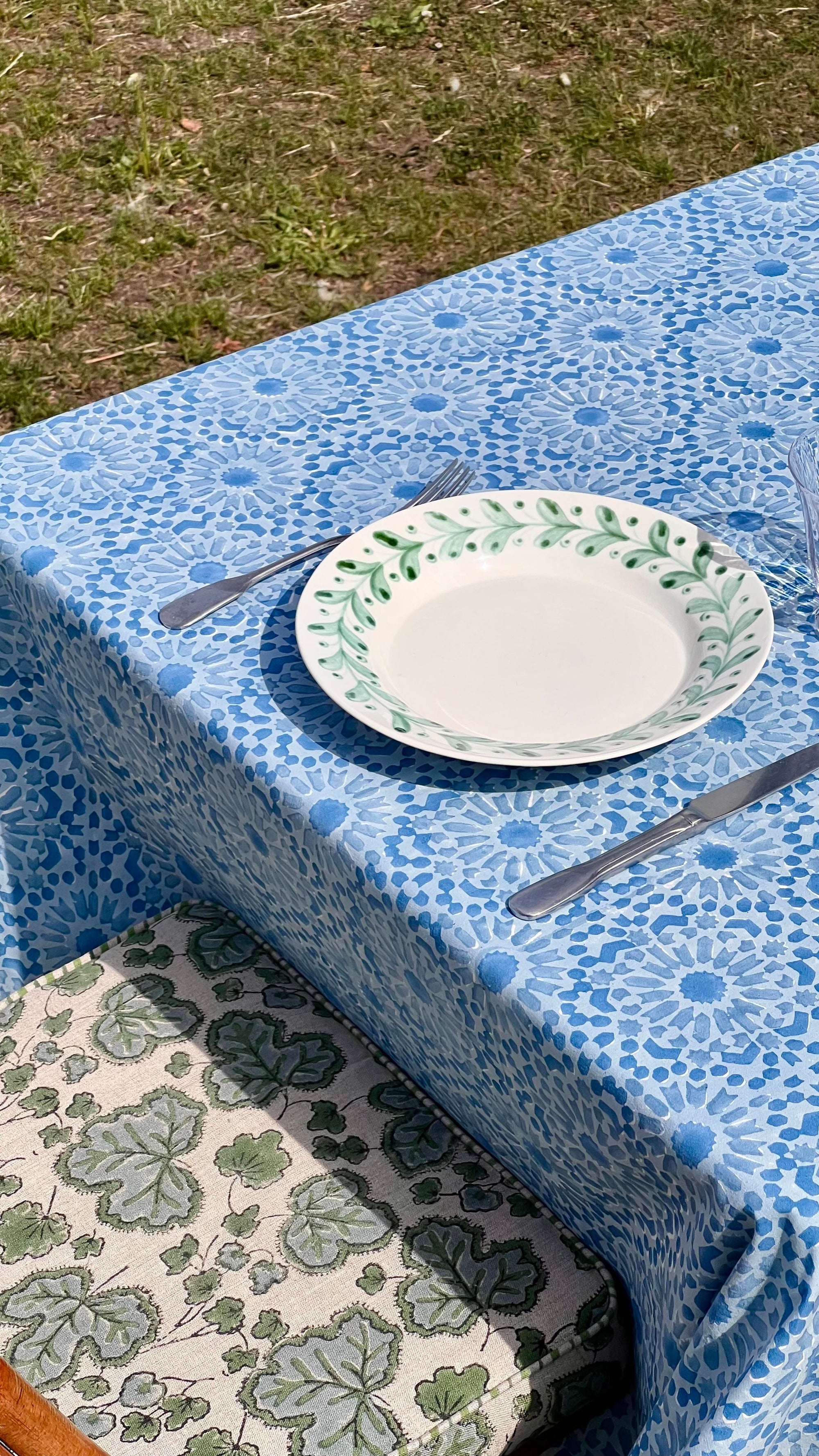 ‘The Kaleidoscope’ Tablecloth - Light Indigo