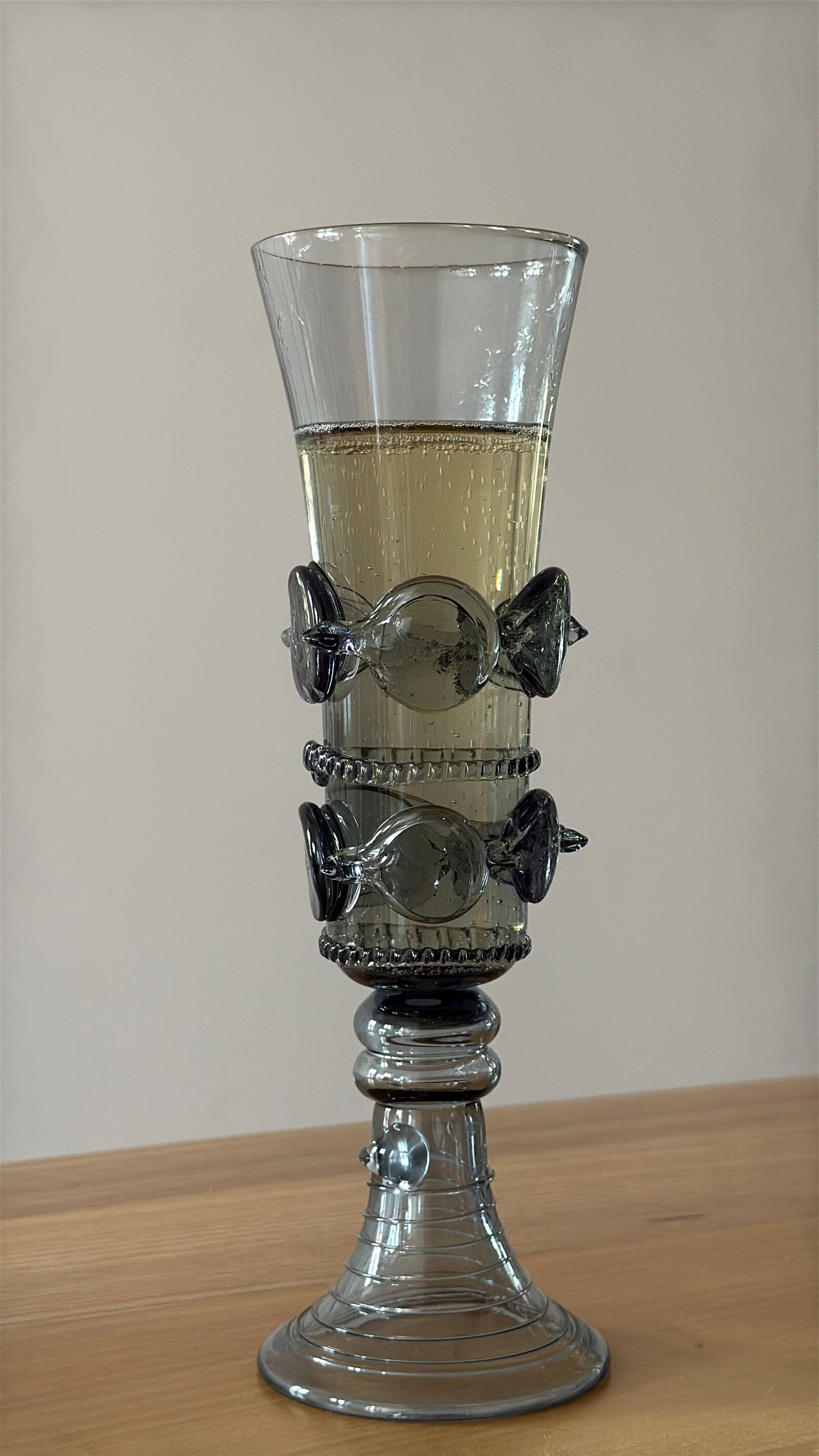 Mouthblown Champagne Flutes - set of four