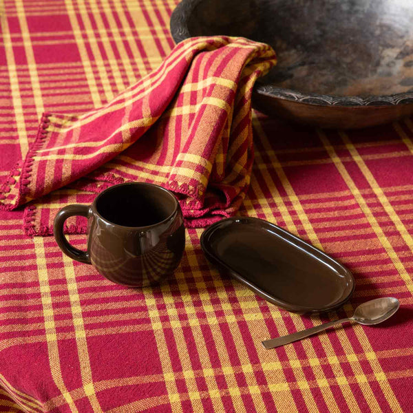 Bordeaux and Yellow Trattoria Tablecloth