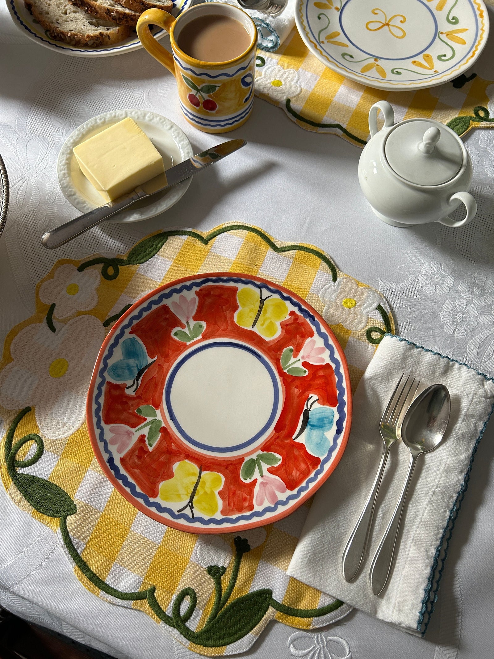 Terracotta Butterfly Dessert Plate