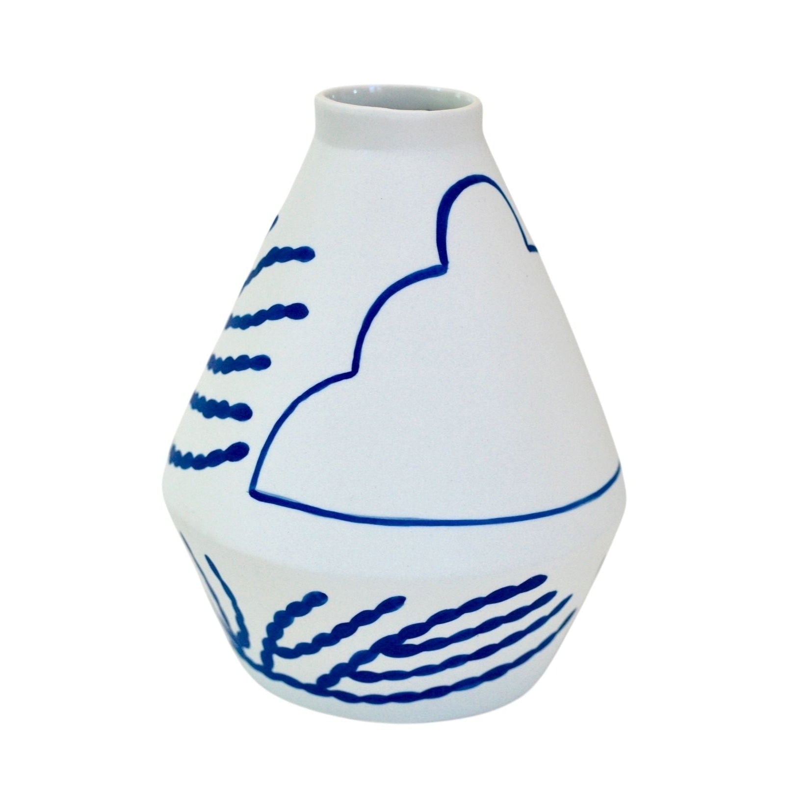 Porcelain Diamond Vase in Cloud and Coral