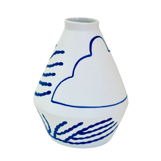 Porcelain Diamond Vase in Cloud and Coral
