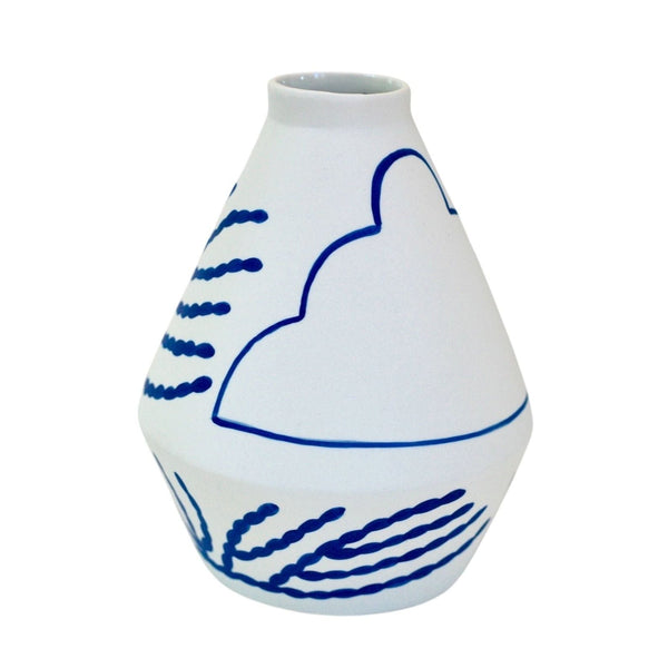 Porcelain Diamond Vase in Cloud and Coral