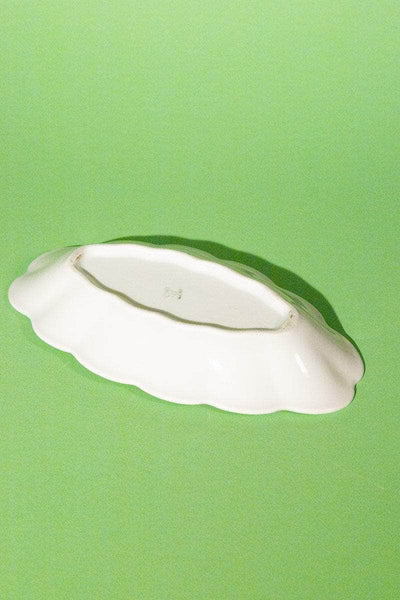 Vintage French Scalloped Floral Plate