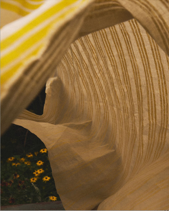 Lemon Yellow Striped Fabric