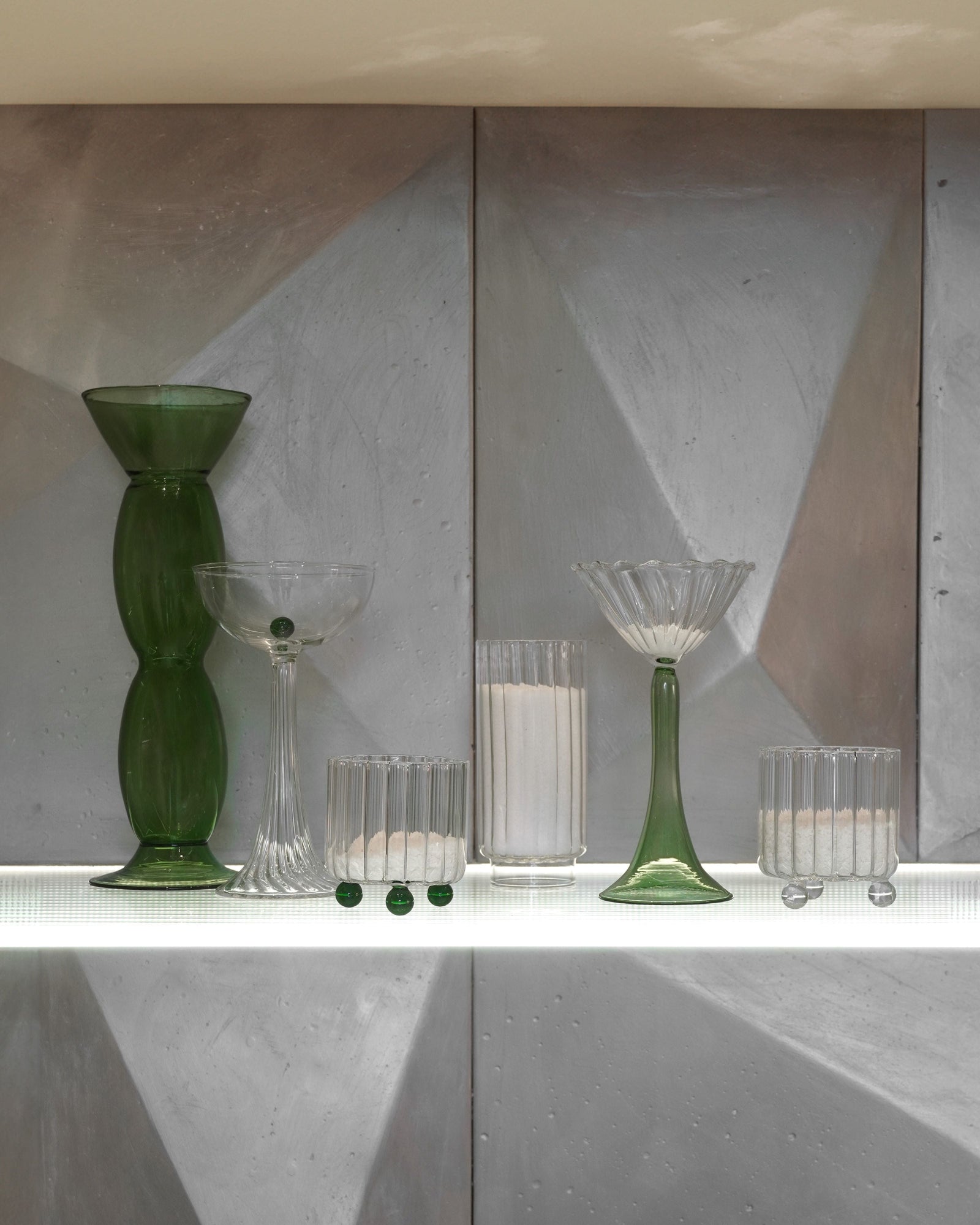 Campanula Cocktail Glass Green