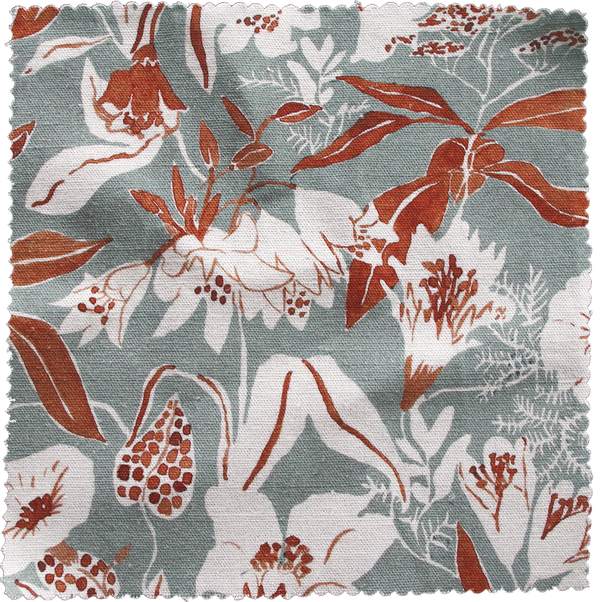 Printed Night Garden Fabric - Blue