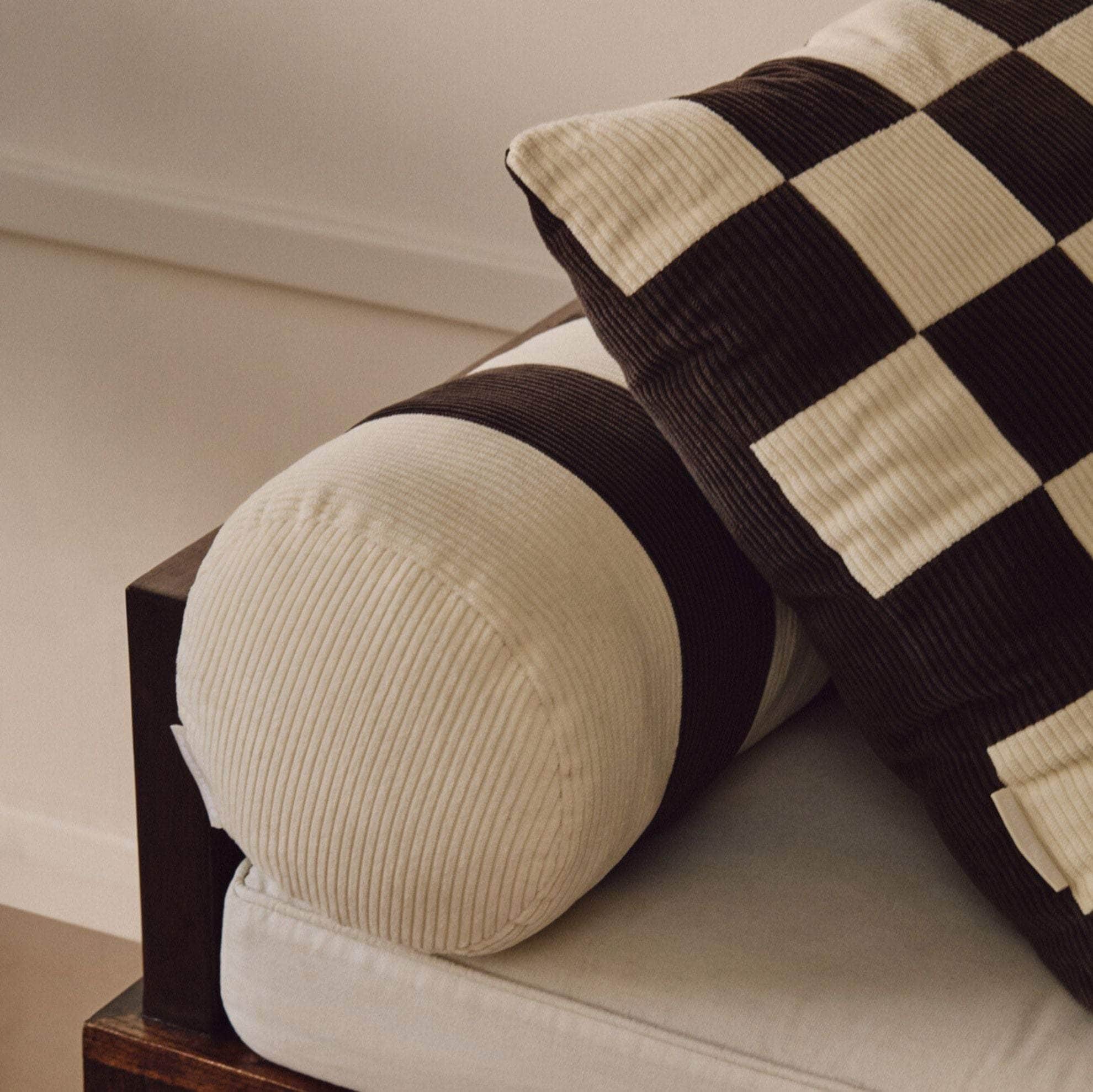 Le Cylindre - Corduroy Stripe Bolster Espresso/Chalk