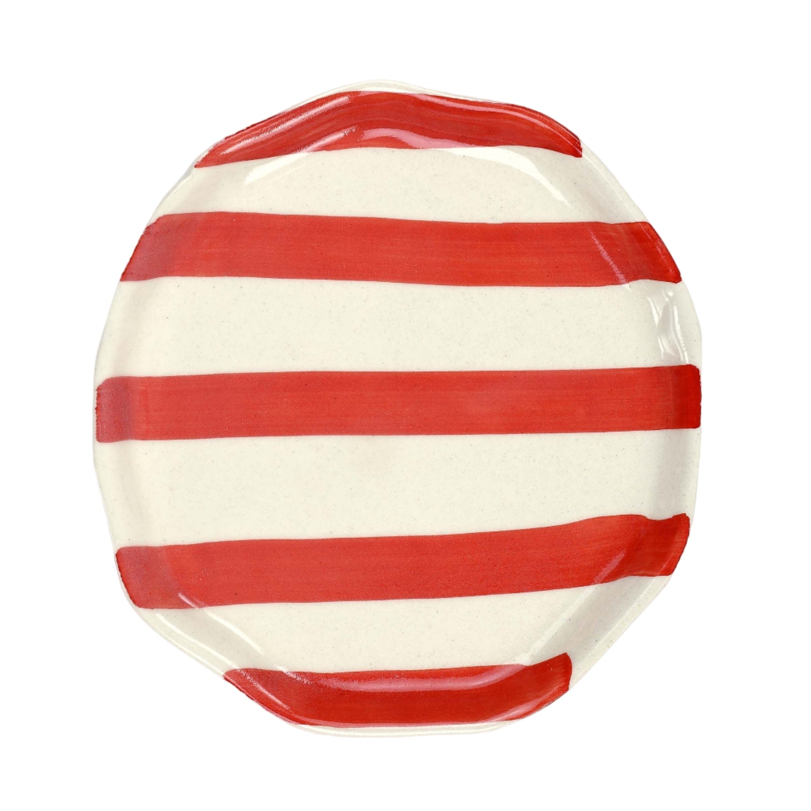 Ceramic Red Stripe Plate (SET OF 6)