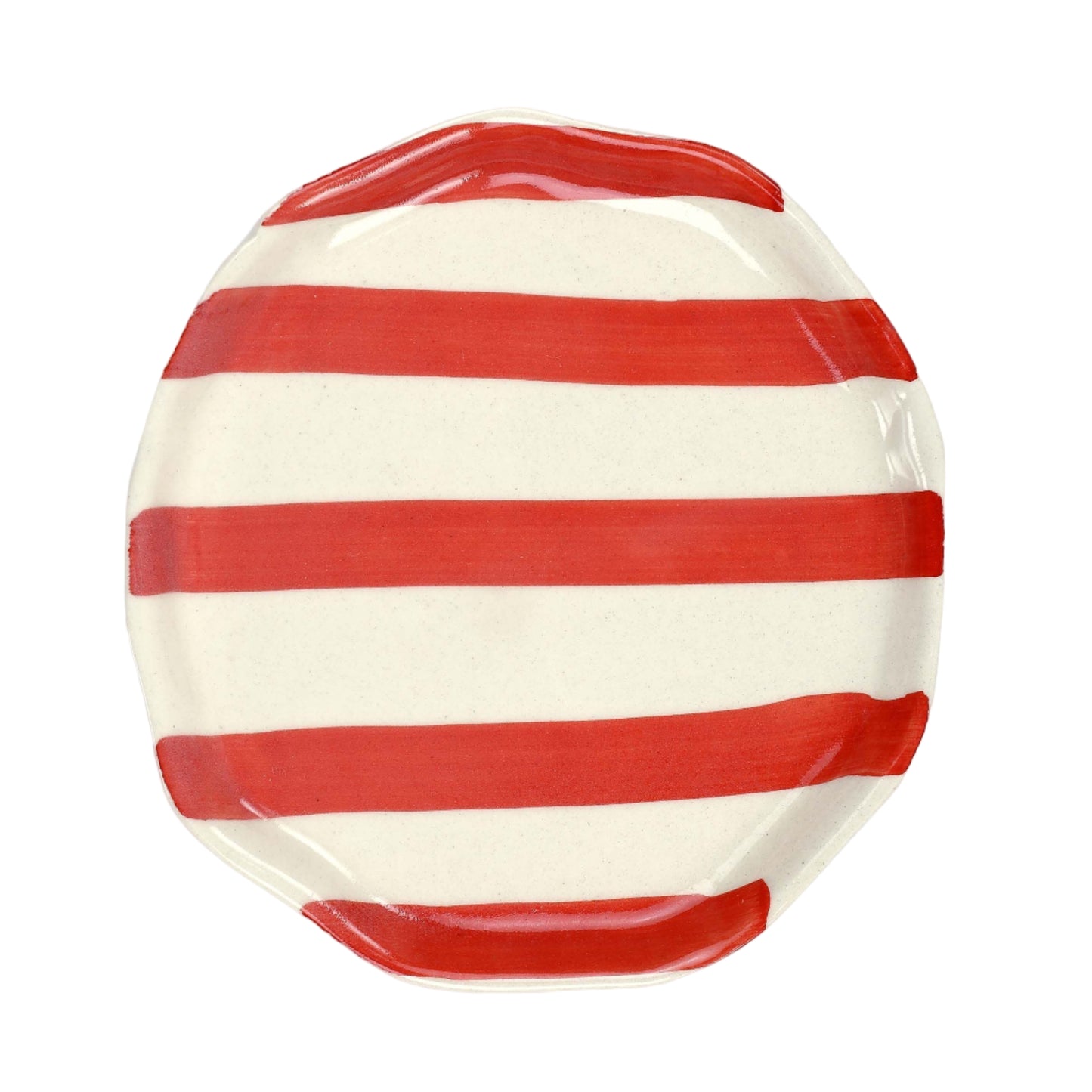 Ceramic Red Stripe Plate (SET OF 6)