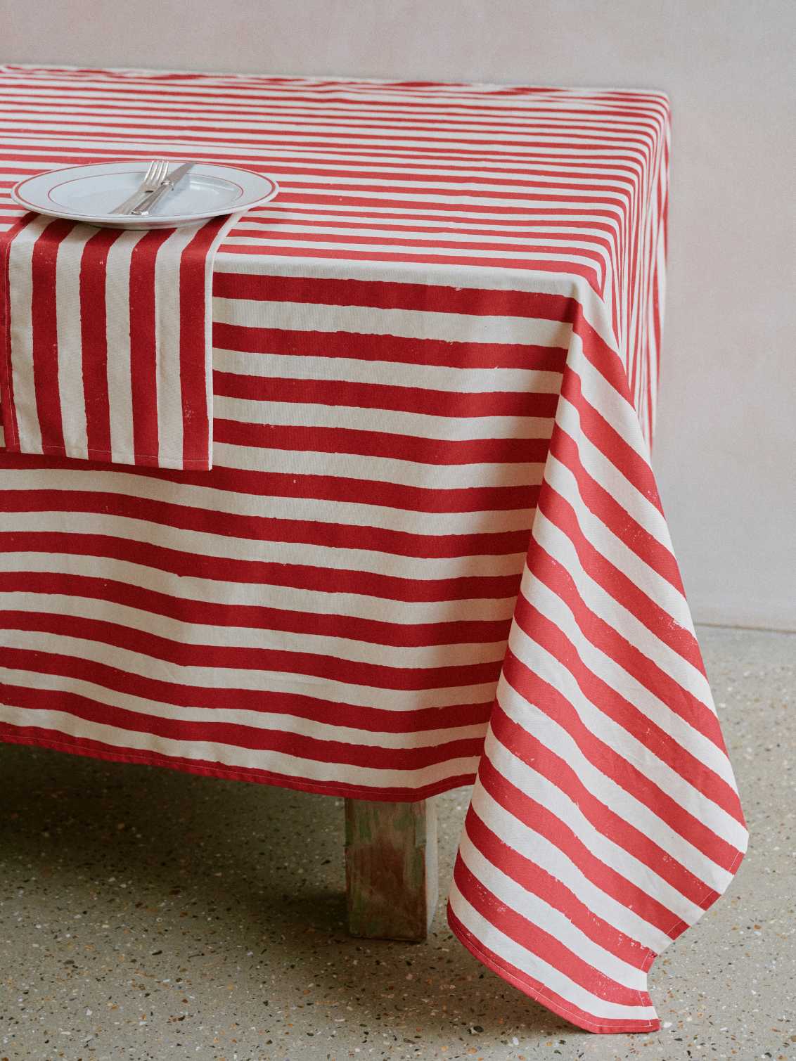 Christmas Red Stripe Tablecloth
