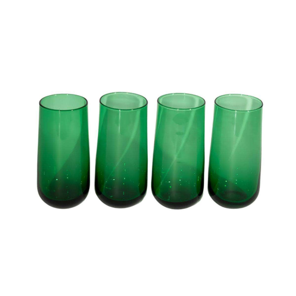 Vintage Green Tumblers Set of Four