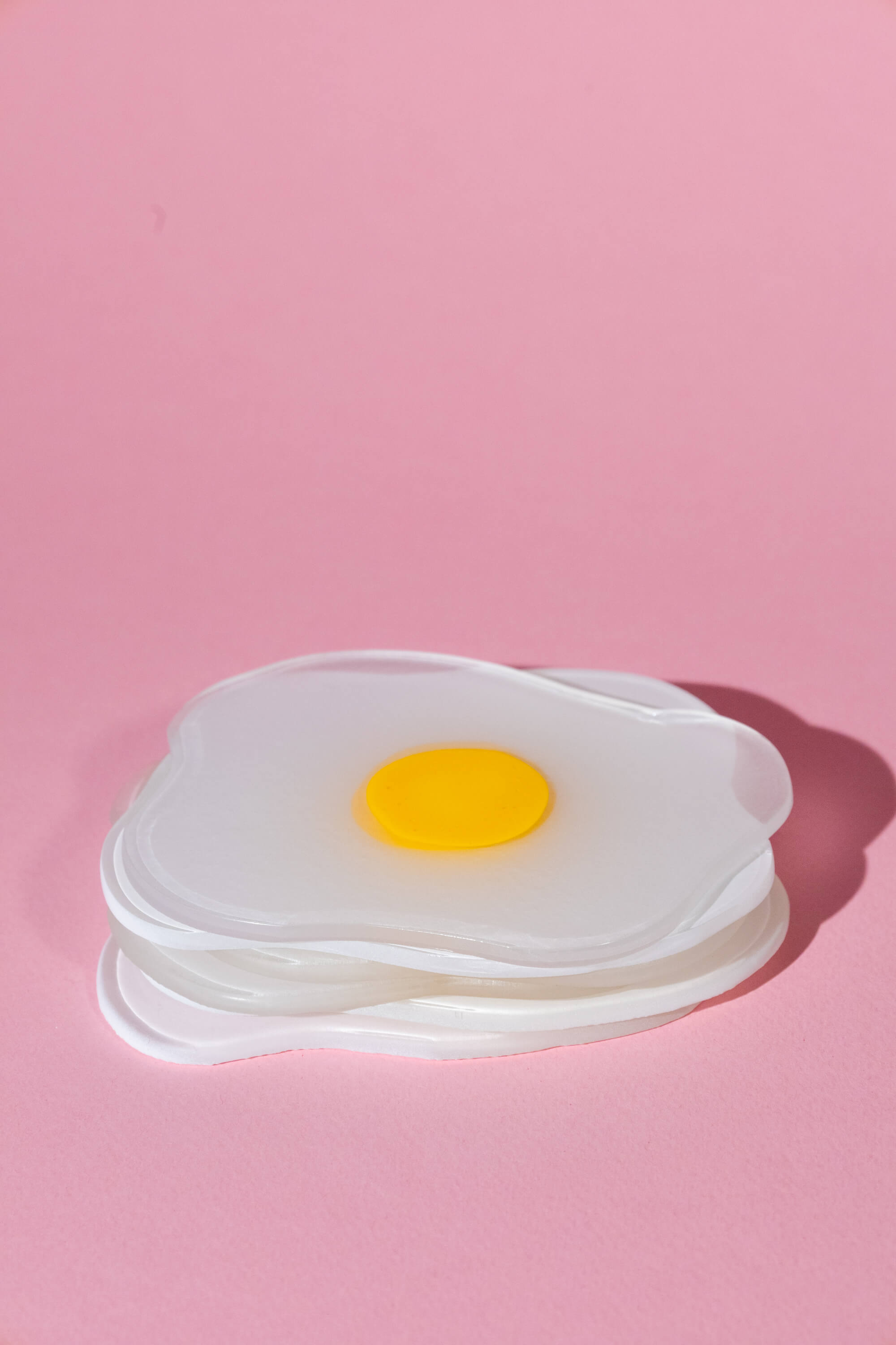 Squiggled Raw Egg Glass Coaster Set of Two